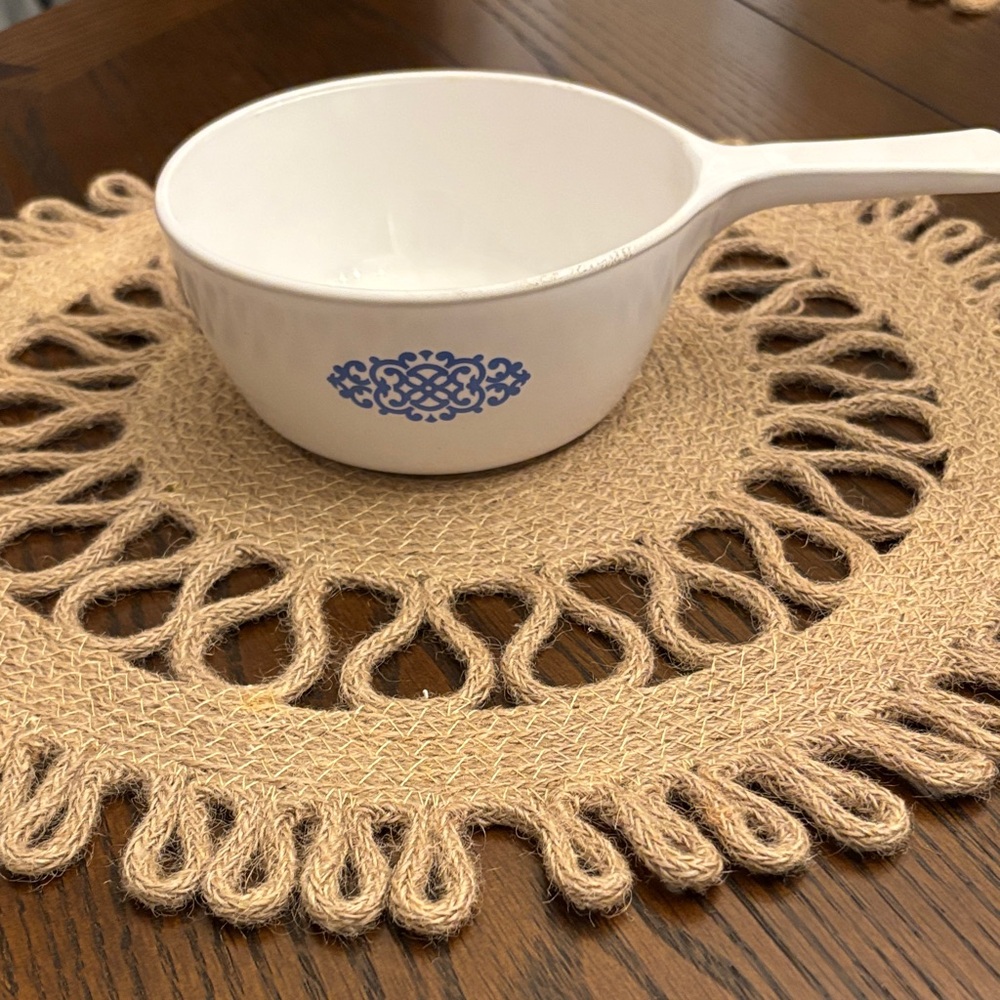 Corning Ware Blue Macrame Small Pot